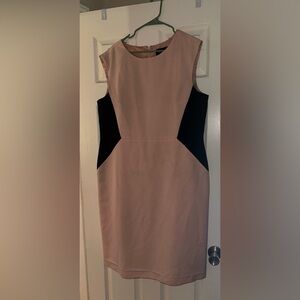 Evan Picone Blush and Black Midi Dress